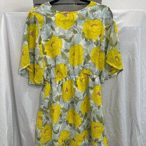 Yellow Rose Short Sleeve Dress